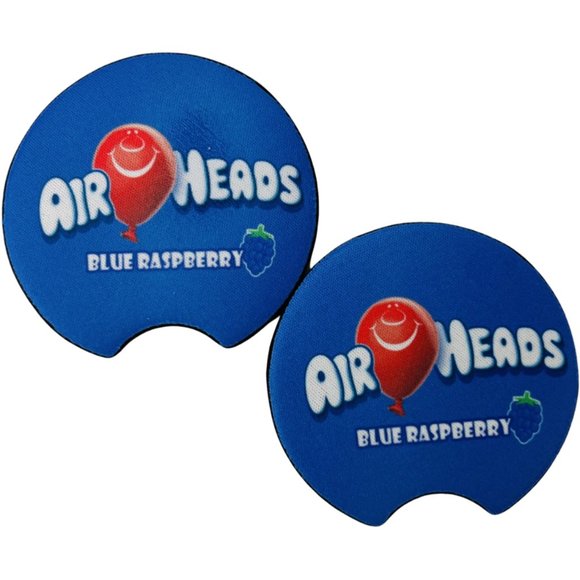 Car Coasters Air Heads Blue Raspberry Candy Snack Junk Food Set of 2 Neoprene - Picture 2 of 9